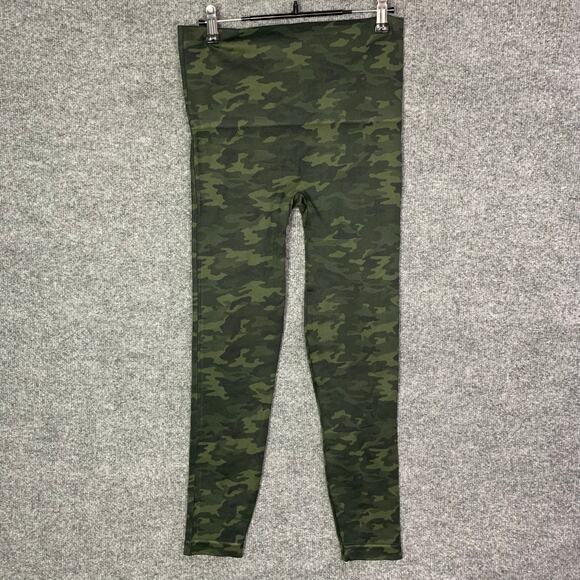 Spanx Leggings Womens Size L Green Look At Me Now Seamless Camo - Picture 2 of 8